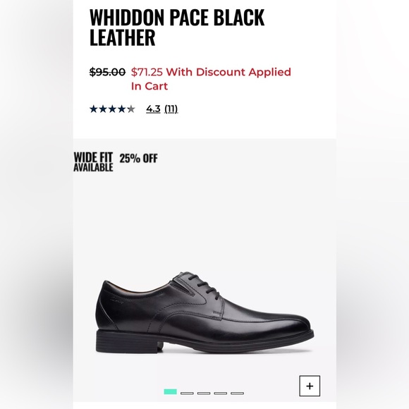 CLARKS Whiddon Pace Black Leather, Size Mens 10, EUC, Dress shoes - Picture 2 of 13